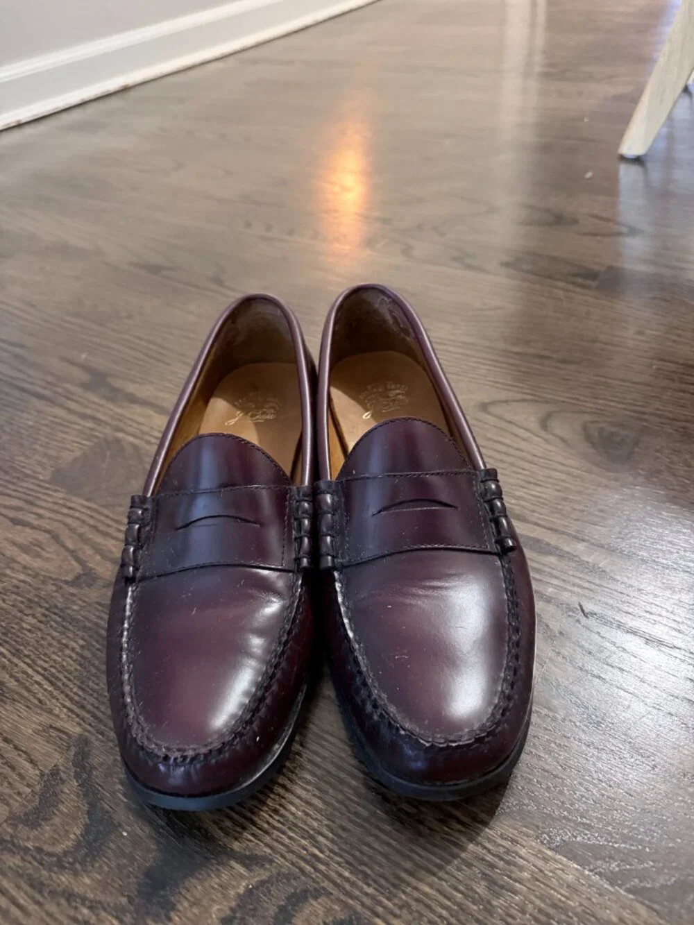 J.Crew British Boots & Shoes Burgundy Leather Penny Loafers – Size 11
